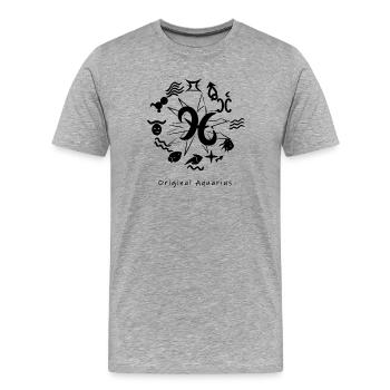 Sternzeichen Wassermann 003 schwarz - Männer Premium Bio T-Shirt - Grau meliert - Vorne - Damien (186cm)