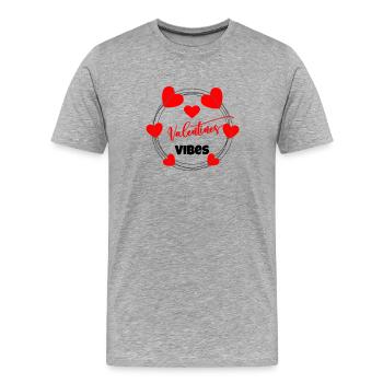 Saint-Valentin, Saint-Valentin, Saint-Valentin - T-shirt bio Premium Homme - gris chiné - Devant - Damien (186cm)