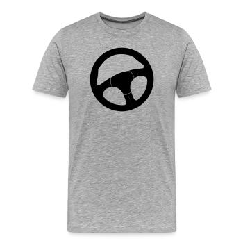 Auto Lenkrad - Männer Premium Bio T-Shirt - Grau meliert - Vorne - Damien (186cm)