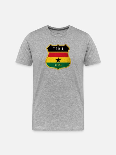 Tema Wappen Flaggen Design - Männer Premium Bio T-Shirt - Grau meliert