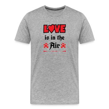 Saint-Valentin, Saint-Valentin, Saint-Valentin - T-shirt bio Premium Homme - gris chiné - Devant - Damien (186cm)