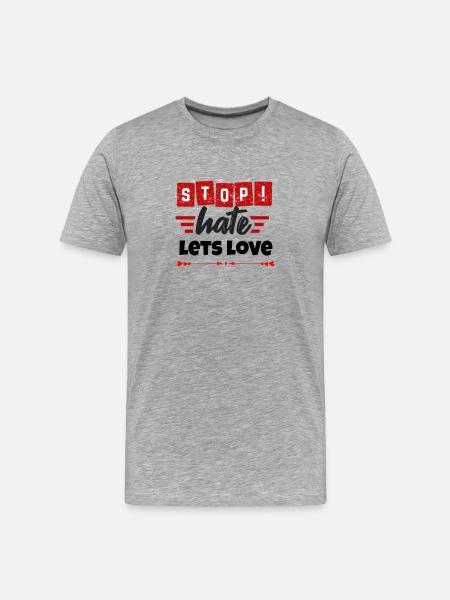Saint-Valentin, Saint-Valentin, Saint-Valentin - T-shirt bio Premium Homme - gris chiné