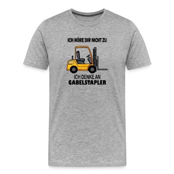 Staplerfahrer Gabelstapler Lager Logistik - Männer Premium Bio T-Shirt - Grau meliert - Vorne - Damien (186cm)