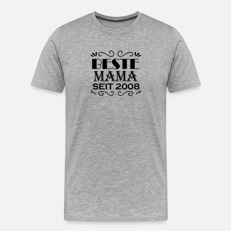 Beste Mama seit 2008 - Männer Premium Bio T-Shirt - Grau meliert