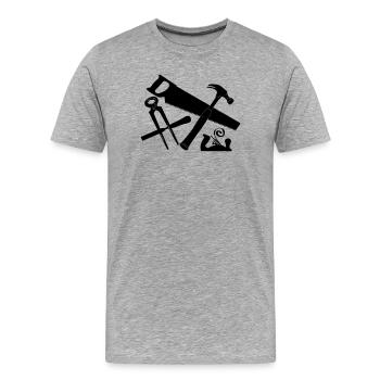 Logo de l’outil Charpentier - T-shirt bio Premium Homme - gris chiné - Devant - Damien (186cm)
