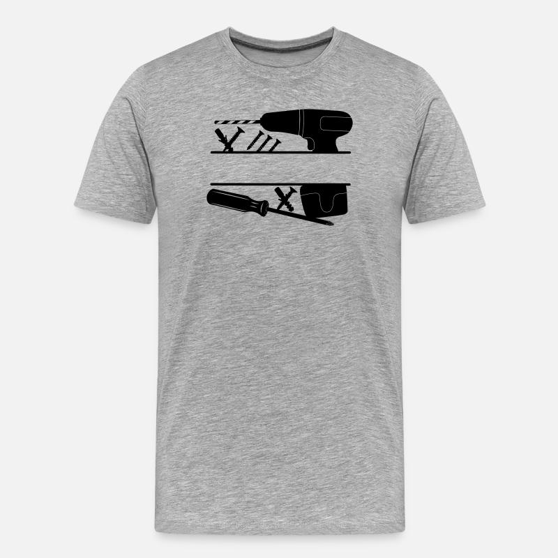 Zimmermannsbohrer-Logo - Männer Premium Bio T-Shirt - Grau meliert