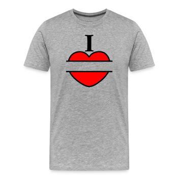 I like logo with transparent bar in between - Men's Premium Organic T-Shirt - heather grey - Front - Damien (186cm)