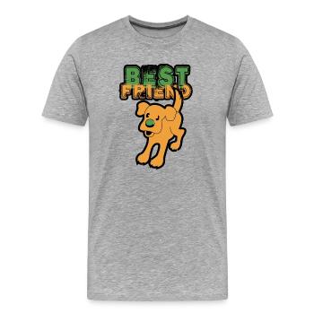 Meilleur ami CHIEN - T-shirt bio Premium Homme - gris chiné - Devant - Damien (186cm)