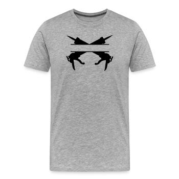 Caulking sprayer logo - Men's Premium Organic T-Shirt - heather grey - Front - Damien (186cm)