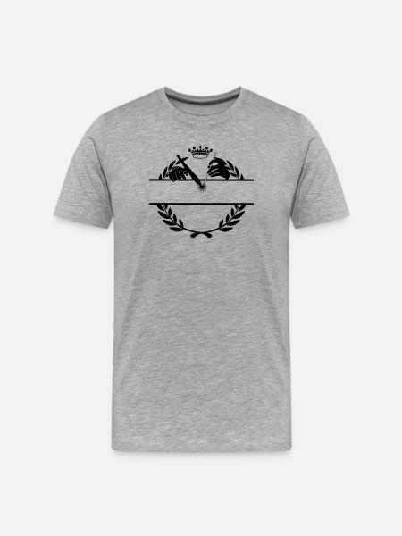 Schweißerlogo transparent mit Lorbeerkranzkrone - Männer Premium Bio T-Shirt - Grau meliert