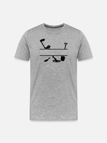 Metal detector logo - Men's Premium Organic T-Shirt - heather grey