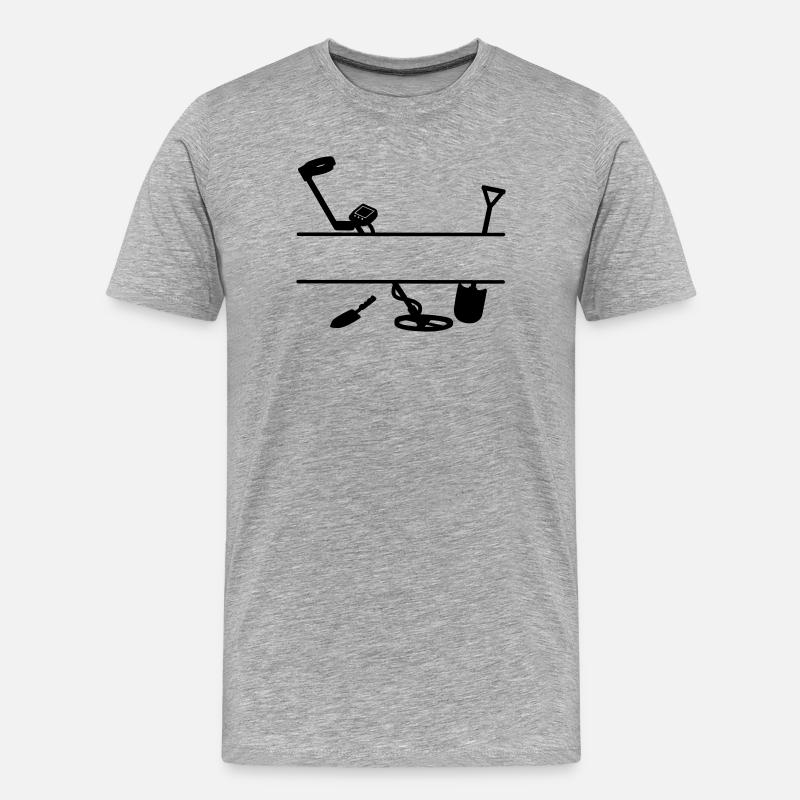 Metalldetektor-Logo - Männer Premium Bio T-Shirt - Grau meliert