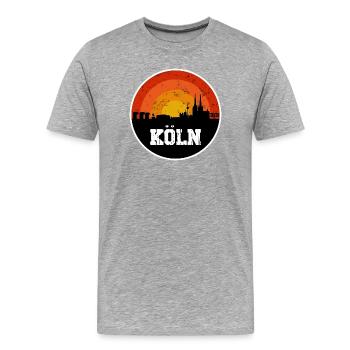 Köln Skyline - Männer Premium Bio T-Shirt - Grau meliert - Vorne - Damien (186cm)