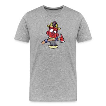 Extincteurs Pompiers Protection incendie Pompier - T-shirt bio Premium Homme - gris chiné - Devant - Damien (186cm)