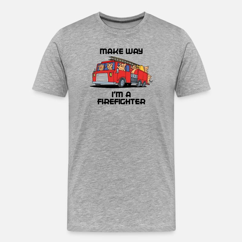 Feuerwehr Statement Feuerwehrauto Berufsfeuerwehr - Männer Premium Bio T-Shirt - Grau meliert