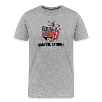 Pompiers professionnels Pompiers Déclaration Camion de pompiers - T-shirt bio Premium Homme - gris chiné - Devant - Damien (186cm)