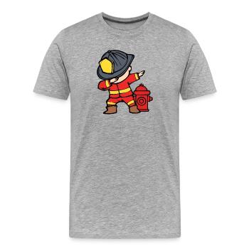 Rescuer Firefighter Helmet Fire Hose Fire Brigade - Men's Premium Organic T-Shirt - heather grey - Front - Damien (186cm)