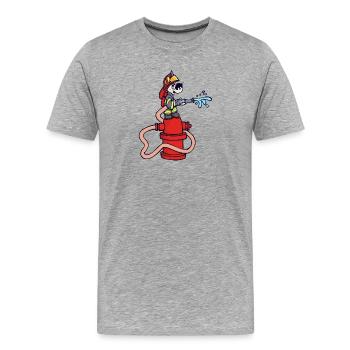 Pompier Tuyau d’incendie Incendie Pompiers - T-shirt bio Premium Homme - gris chiné - Devant - Damien (186cm)