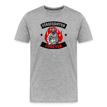 Feuerwehrmann Feuerwehr Brandschutz Statement - Männer Premium Bio T-Shirt - Grau meliert - Vorne - Damien (186cm)