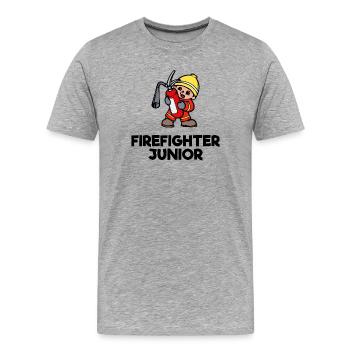 Déclaration de sauveteur des pompiers volontaires - T-shirt bio Premium Homme - gris chiné - Devant - Damien (186cm)