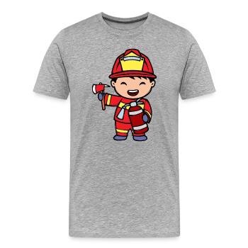 Extincteurs Pompiers Protection incendie - T-shirt bio Premium Homme - gris chiné - Devant - Damien (186cm)