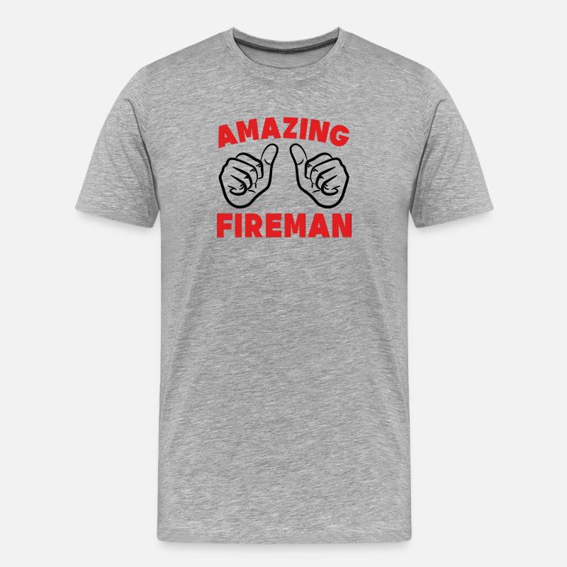 Berufsfeuerwehr Brandschutz Feuerwehr Statement - Männer Premium Bio T-Shirt - Grau meliert