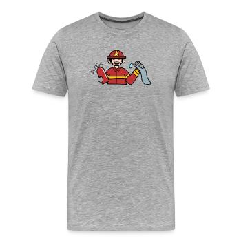 Pompier pompier pompier - T-shirt bio Premium Homme - gris chiné - Devant - Damien (186cm)