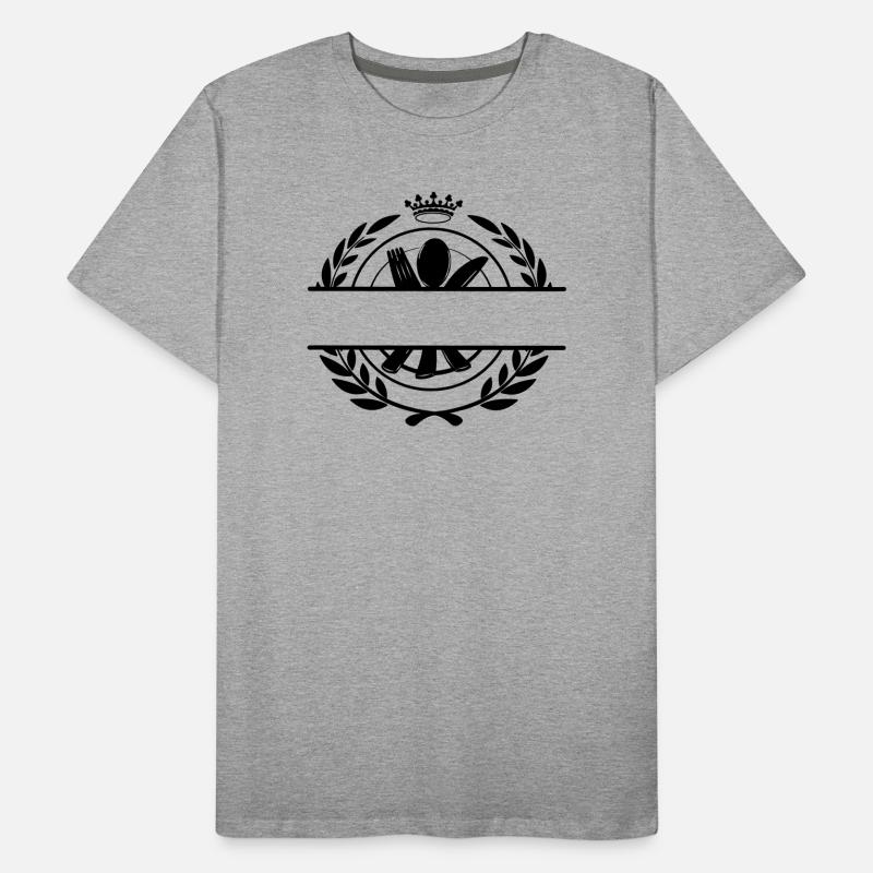 Logo du menu de couverts avec couronne T-shirt bio Premium Homme