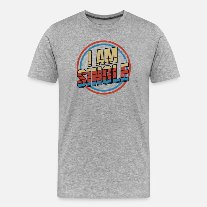 Ich bin ledig - Männer Premium Bio T-Shirt - Grau meliert