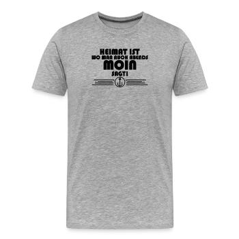 Anker Nordsee Plattdeutsch Spruch Moin - Männer Premium Bio T-Shirt - Grau meliert - Vorne - Damien (186cm)