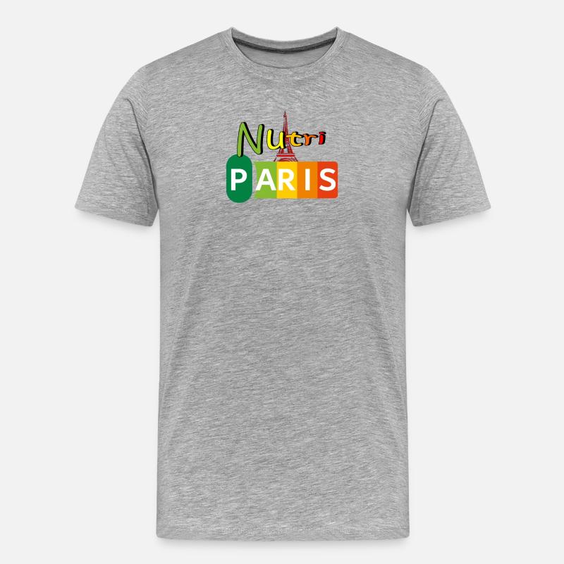 Nutri Paris - Männer Premium Bio T-Shirt - Grau meliert