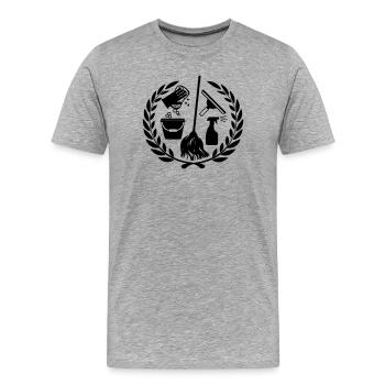 Outil de nettoyage de logo plus propre - T-shirt bio Premium Homme - gris chiné - Devant - Damien (186cm)