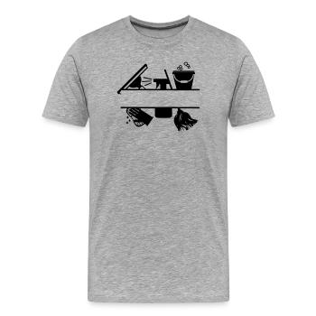 Logo de l’outil de nettoyage transparent - T-shirt bio Premium Homme - gris chiné - Devant - Damien (186cm)