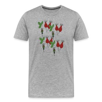 rose hip - Men's Premium Organic T-Shirt - heather grey - Front - Damien (186cm)