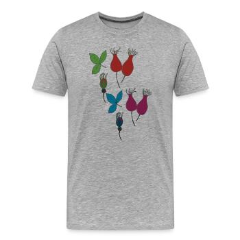hagebutte Style - Männer Premium Bio T-Shirt - Grau meliert - Vorne - Damien (186cm)