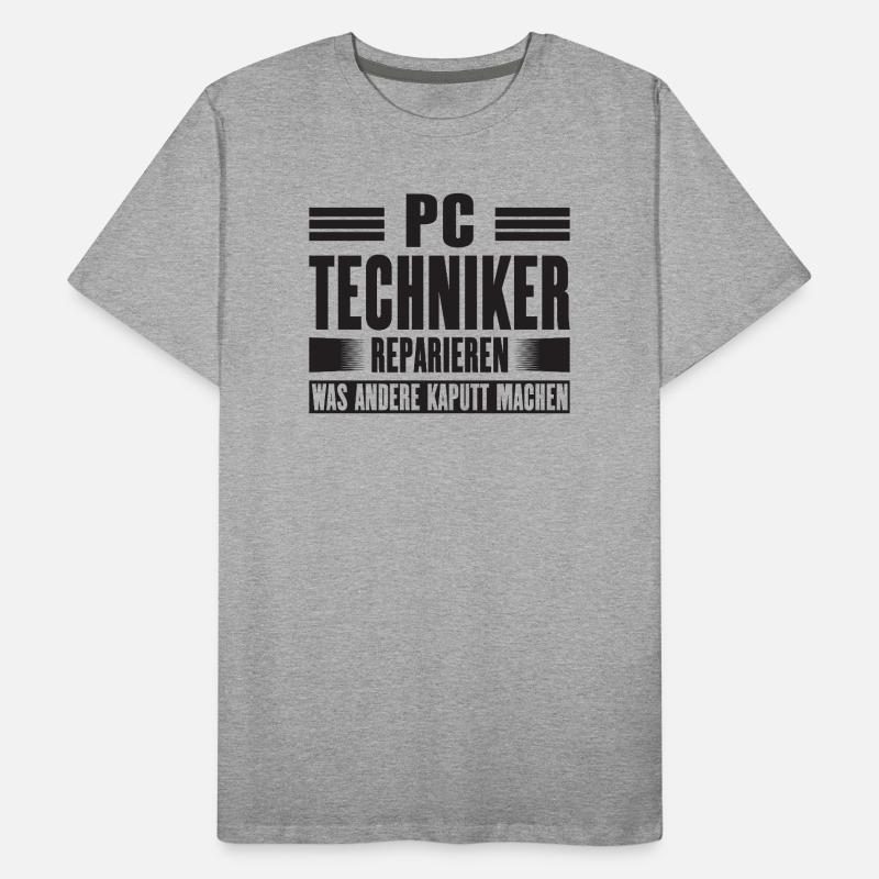 Service Technician Support Solution Devis Service PC T-shirt bio Premium Homme