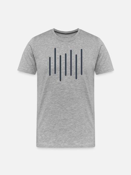 Linienrhythmus Dunkelblau - Männer Premium Bio T-Shirt - Grau meliert
