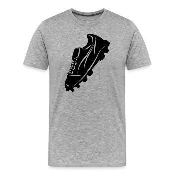 Fußballschuh transparente Schattenfigur - Männer Premium Bio T-Shirt - Grau meliert - Vorne - Damien (186cm)