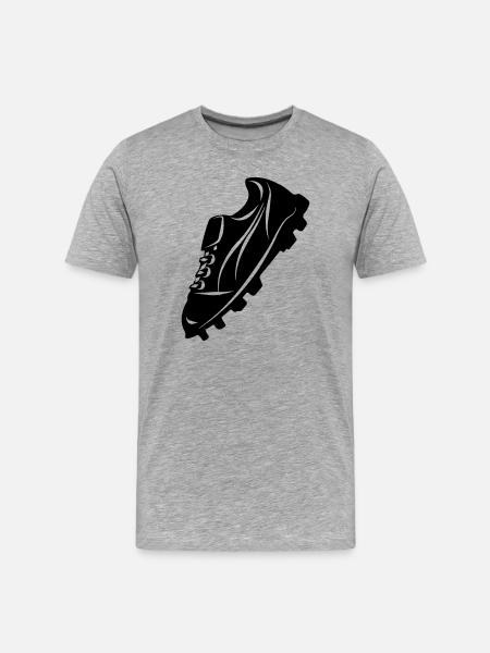 Fußballschuh transparente Schattenfigur - Männer Premium Bio T-Shirt - Grau meliert