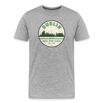 Dublin Ireland - Men's Premium Organic T-Shirt - heather grey - Front - Damien (186cm)