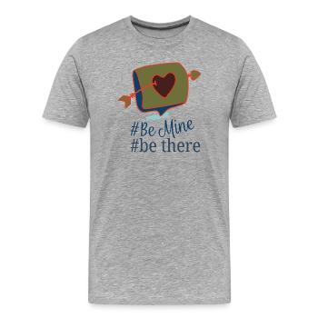 Saint-Valentin - T-shirt bio Premium Homme - gris chiné - Devant - Damien (186cm)