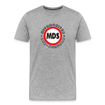 Employé du deuxième Prix de reconnaissance - T-shirt bio Premium Homme - gris chiné - Devant - Damien (186cm)