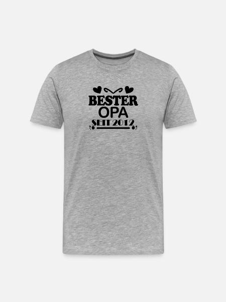 Bester Opa seit 2012 - Männer Premium Bio T-Shirt - Grau meliert
