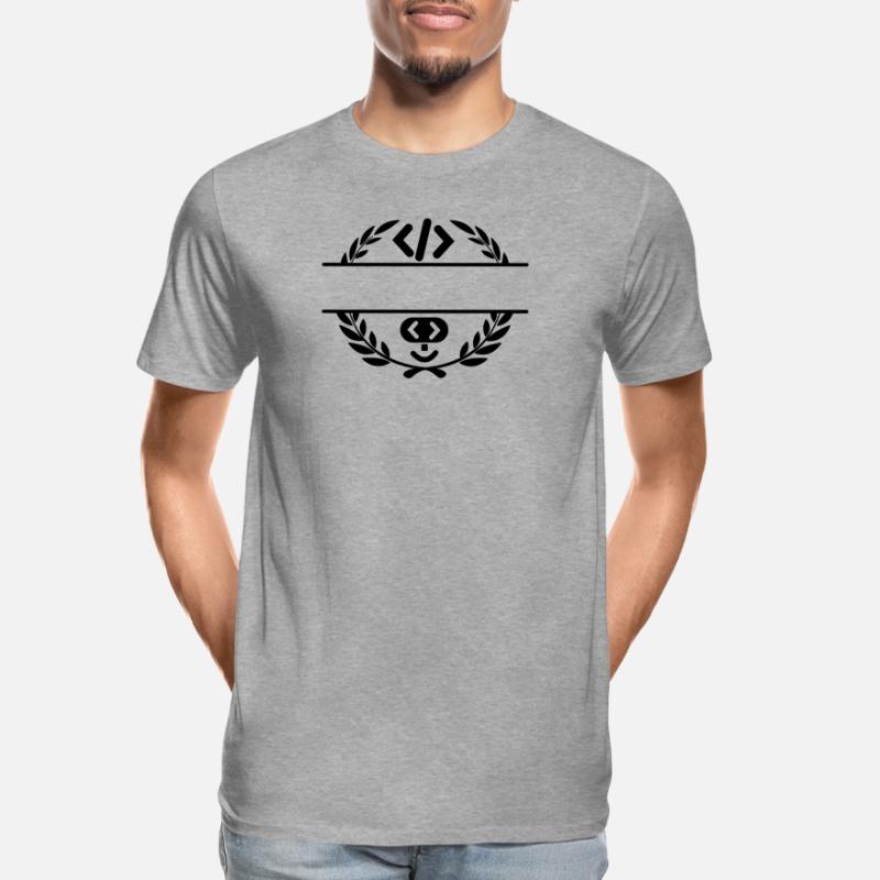 Code-Logo und Code-Smiley im Lorbeerkranz Männer Premium Bio T-Shirt
