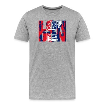 London - Men's Premium Organic T-Shirt - heather grey - Front - Damien (186cm)