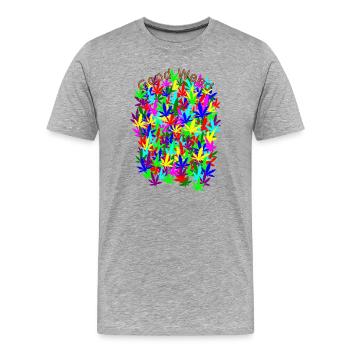 Champ d’herbe - T-shirt bio Premium Homme - gris chiné - Devant - Damien (186cm)