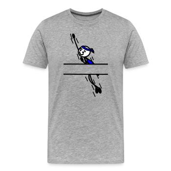Héros volant vite avec cape - T-shirt bio Premium Homme - gris chiné - Devant - Damien (186cm)