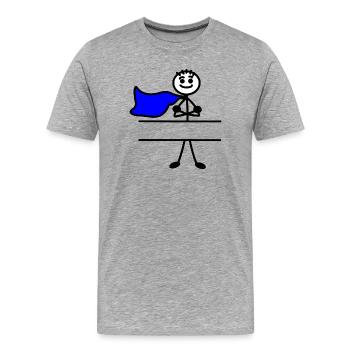 Héros avec cape et bras croisés - T-shirt bio Premium Homme - gris chiné - Devant - Damien (186cm)