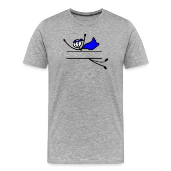 Fliegender Held mit Umhang, Strahl dazwischen zu besitzen t - Männer Premium Bio T-Shirt - Grau meliert - Vorne - Damien (186cm)