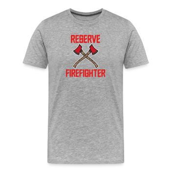 Feuerwehr Lebensretter Löscharbeit Statement - Männer Premium Bio T-Shirt - Grau meliert - Vorne - Damien (186cm)